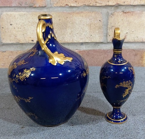 Royal Crown Derby Colbalt Blue Vase & Ewer - Bild 3 von 12