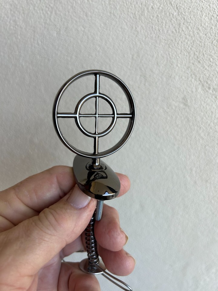 GUNSIGHT Black Chrome 2" CAR HOOD ORNAMENT EMBLEM fit most car trucks