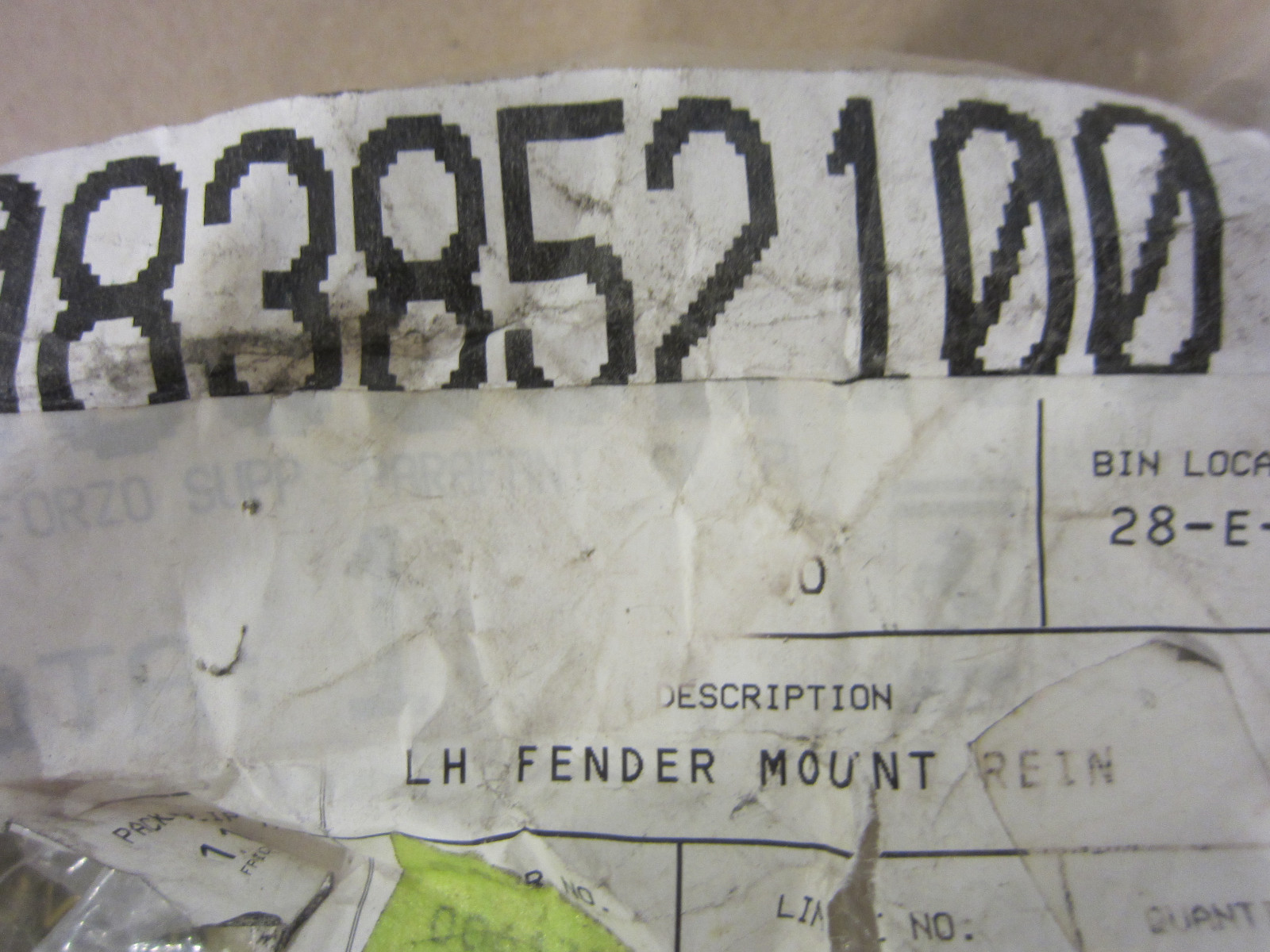 Ferrari 458  - LH Front Fender mount/Reinforcement  - Part# 83852100
