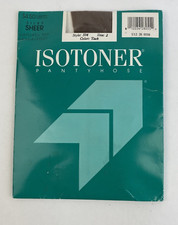 Vintage Pantyhose Isotoner Size 2 Color Teak Silky Sheer Control Top Sandalfoot