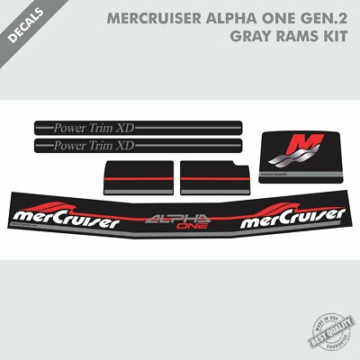 2016 MERCRUISER ALPHA ONE GEN.2 COMPLETE DECALS KIT GRAY