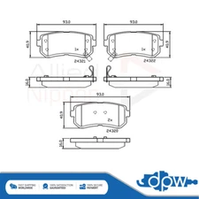 Fits Hyundai ix35 i20 i30 Kia Sportage Rio Cee'D Brake Pads Set Rear DPW