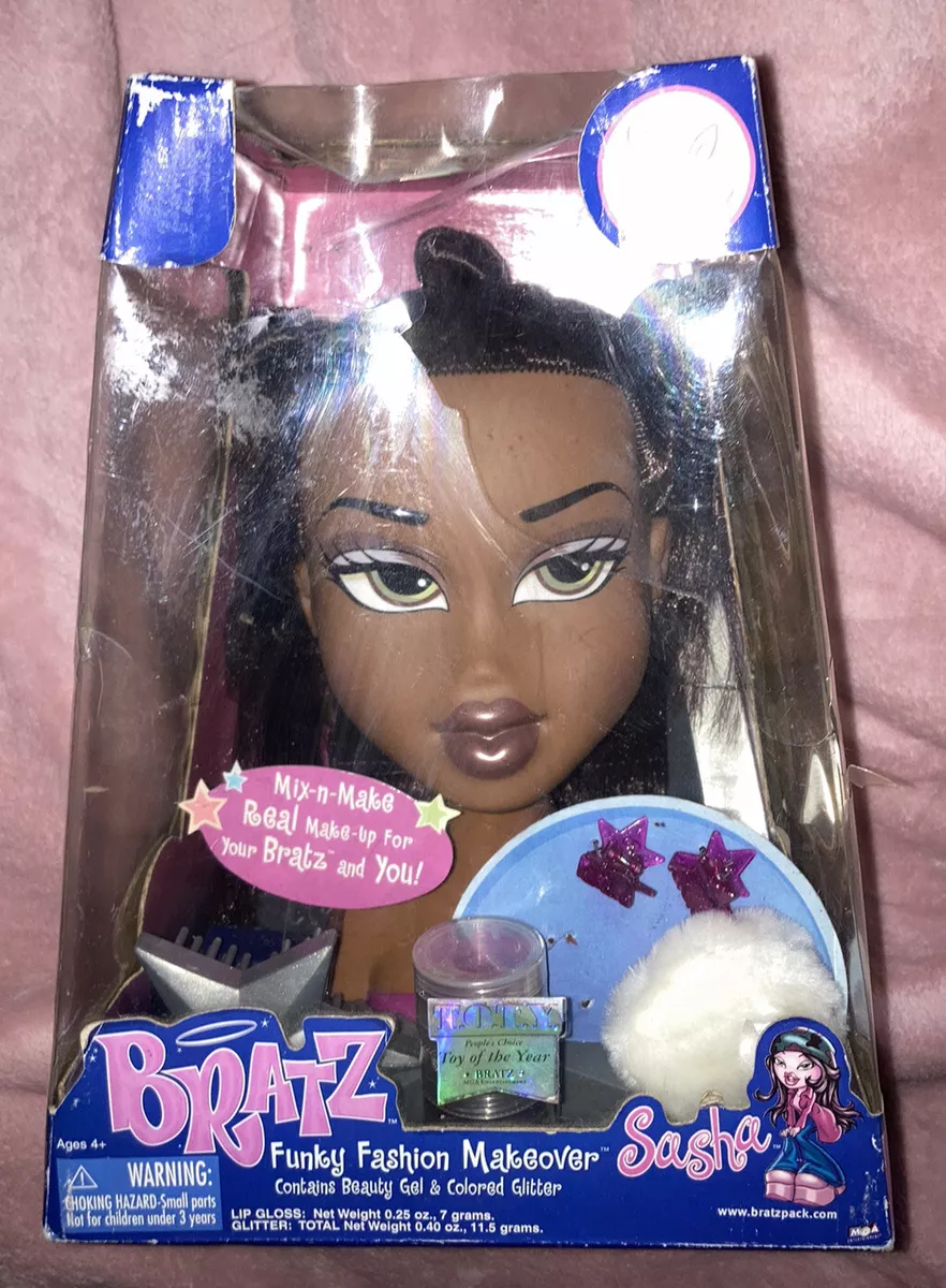 Bratz Sasha Funky Fashion Makeover Styling Head Doll 2002 New In Damaged Box