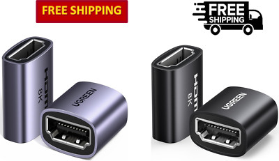 UGREEN HDMI Coupler 2 Pack Female to Female Adapter HDMI 2.1, Black & Gray