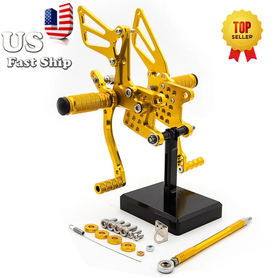 Ajuste Suzuki GSXR750 GP Shift 1996-2005 CNC estriberas pedal motocicleta dorado Foto 3 de 4