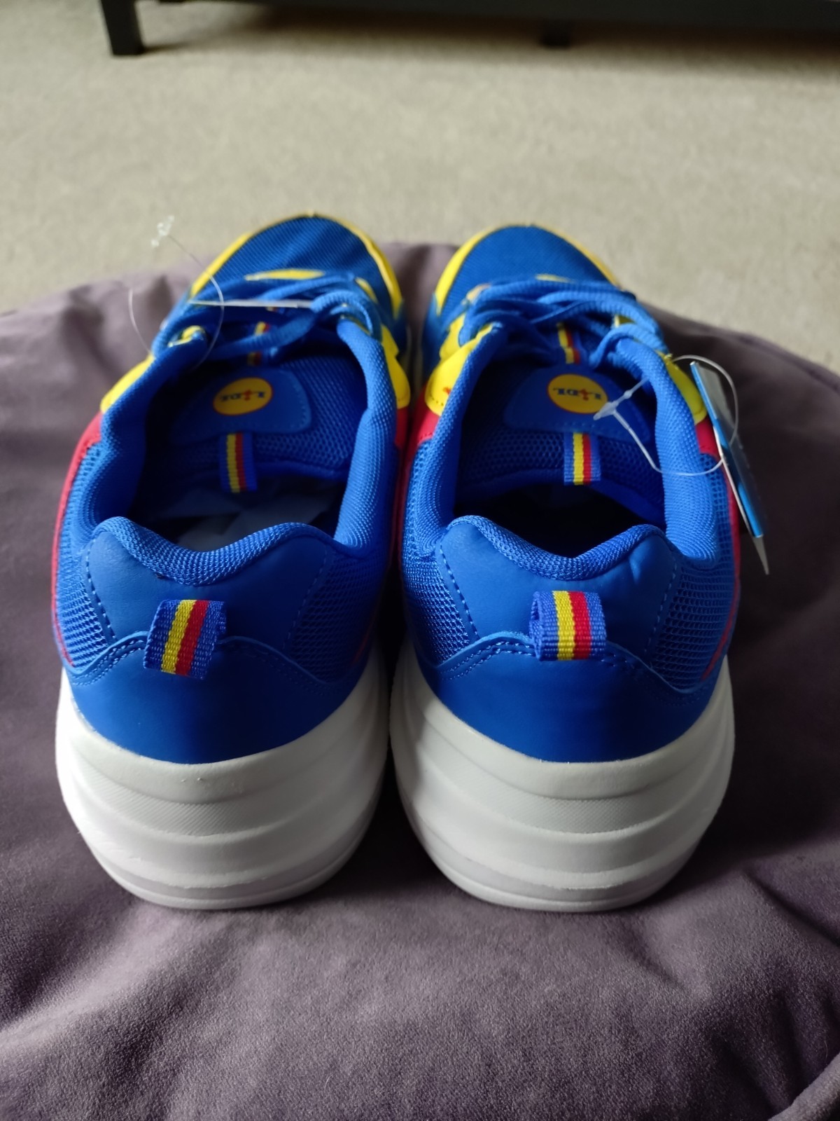 Lidl Trainers Size UK 10 Brand New Blue Yellow Red. image 5