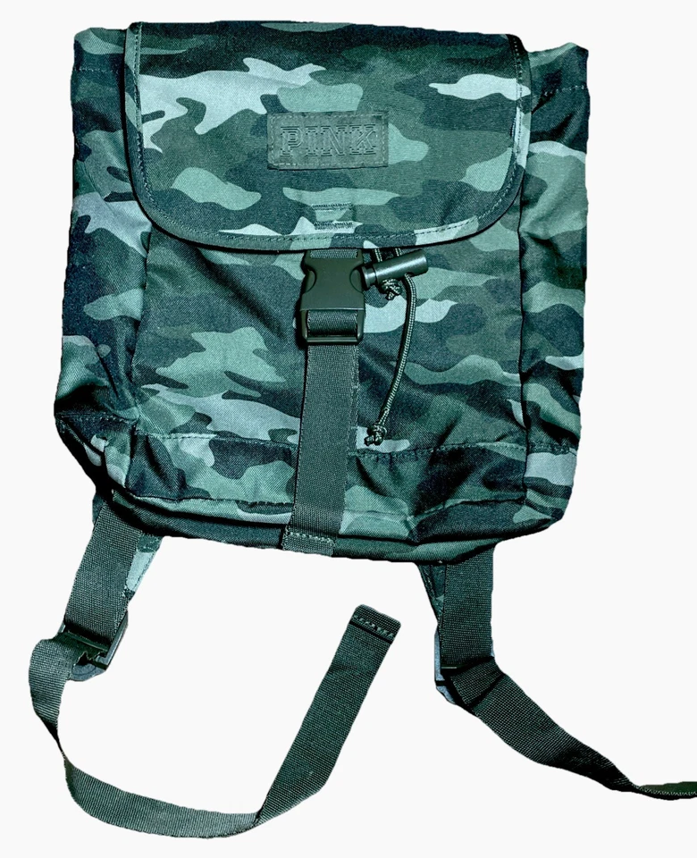 Victoria's Secret Rosa Mini Mochila Camuflaje, Bolso de Mano, 100% Poliéster Foto 3 de 4