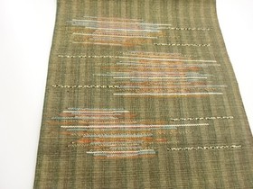 7565961: JAPANESE KIMONO JAPANESE NAGOYA OBI / WOVEN MIST