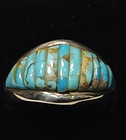 Pete Sierra Navajo Ring Turquoise Sterling Silver Sz 11.5 Cobblestone — photo 1