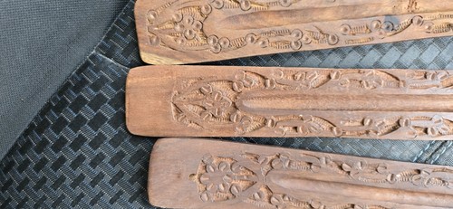 3 Floral Design 10" Wooden Incense Burner Holder Ash Catcher for incense sticks - Picture 3 of 7