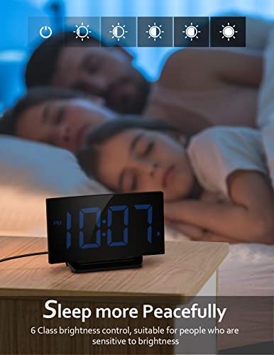 GOLOZA Digital Alarm Clock for Bedrooms with Modern Blue Digit - Picture 4 of 8