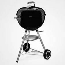 Weber 18" Original Kettle Charcoal Grill 441001 Black: Porcelain-Enamel Lid,