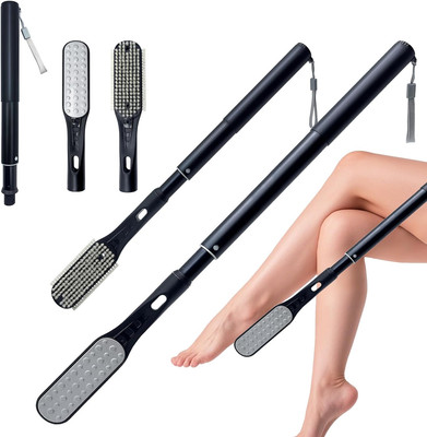 Toe Cleaning Brush,Foot Brush for feet with Telescopic 18.7''-25.98'', Black 