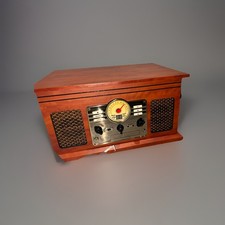 Victrola The Quincy 6-in-1 Bluetooth Record Player Multimedia Center w/Speakers
