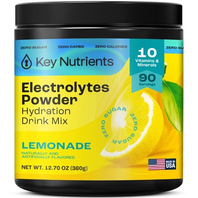 KEY NUTRIENTS Electrolyte Powder Lemonade 90 Servings