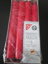 EDEKA Haushaltskerzen rot, Dekokerzen Höhe 18 cm, Ø 2,13 cm, 8er Pack