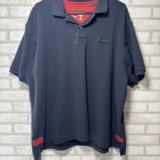 ORVIS Men s Navy Blue FLY FISHING LOGO 3 Button Short Sleeve Polo Shirt 2XL B4