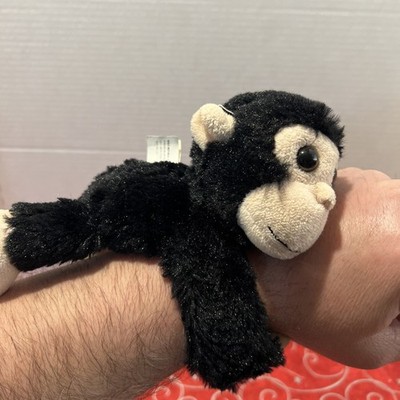 Wild Republic Black Chimp Monkey Plush Wrist Bracelet  - Slap Slapper Vintage