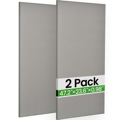 Acoustic Panels Soundproof Decorative Board 2 PACK Gray LARGE 48x24inch
