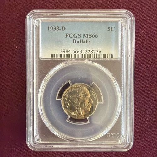 1938-D Indian Head Buffalo Nickel MS66 PCGS Blue Label 8736