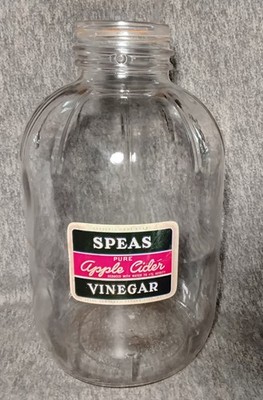 Vintage Speas 1 Gallon Apple Cider Vinegar Jar W/ Paper Label 