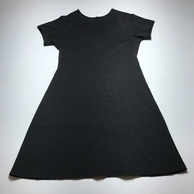 Uniqlo Dress Womens Medium Black Short Sleeve Flare Cap Sleeve Rear Zip  Stretch | eBay