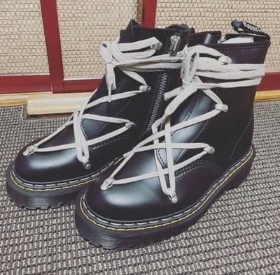 Rick Owens x Dr. Martens 1460 BEX DS RO Plateau Stiefel Schwarz UK6