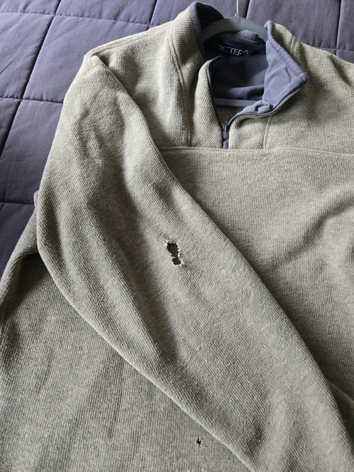 ARC'TERYX Arcteryx Covert Cardigan Uomo Arancione 1 4 Zip Polartec Pullover in Pile Large