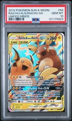 Raichu & Alolan Raichu GX 54/236 Unified Minds #54 Tag Team GEM