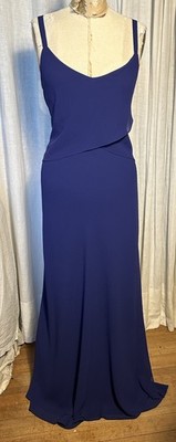 Vintage Jeffrey&Dara Women s Sleeveless Long Crepe Gown Sz 16 Pre-owned 