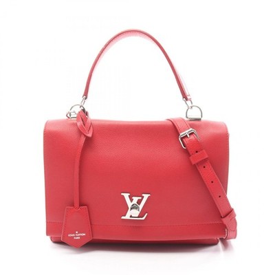 LOUIS VUITTON Lockme 2 Schulter Handtasche M50363 Leder Rot Rubin Gebraucht D...