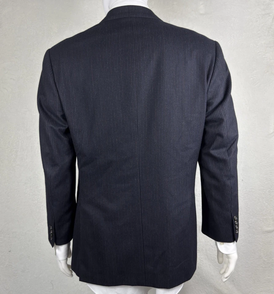 Isaia Navy Cashmere Wool Blend Striped Blue’s & Brown’s Sport Coat 42US 52IT EUC - Image 3 of 4