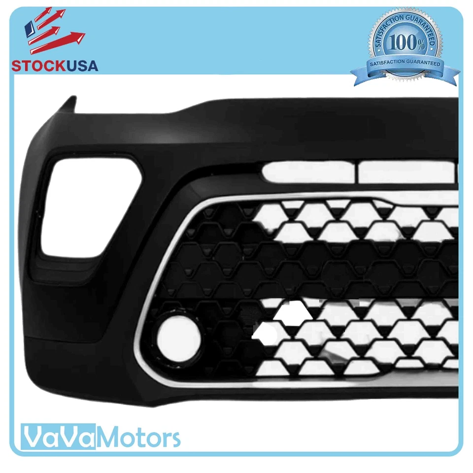 For 2020 2021 2022 Kia Soul Front Bumper with Lower Upper Grille Assembly Set - Image 2 of 3