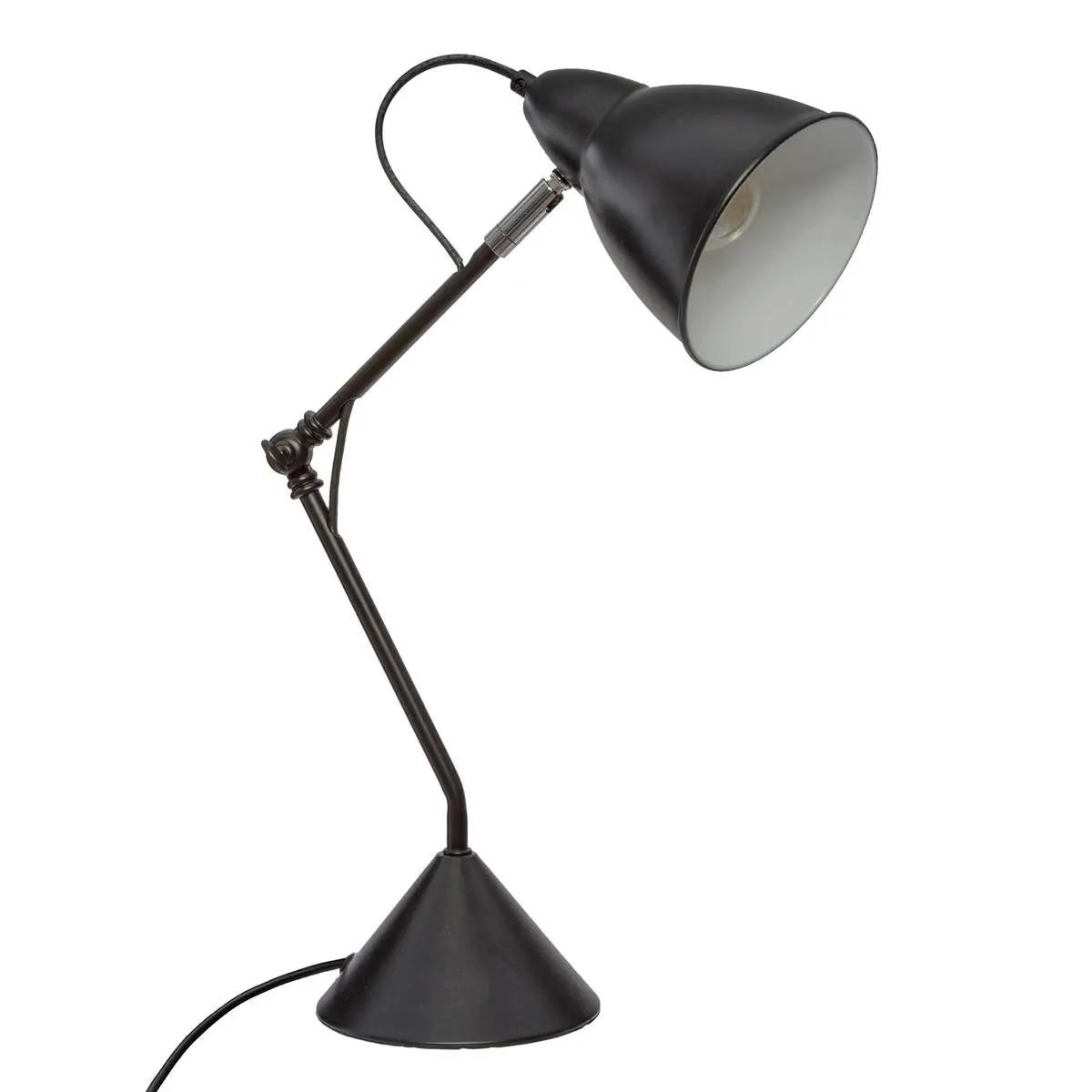 Lampe à poser design métal Aude noire 62cm luminaire salon bureau