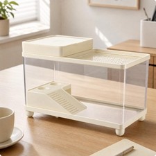 Small Pet Enclosure with Elevated Level Easy to Clean Reptile Enclosure with