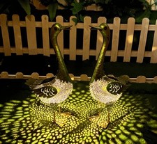 Adorno de luz solar de jardín de 46,5 cm de altura policromado pato decoración del hogar exterior 1 pieza