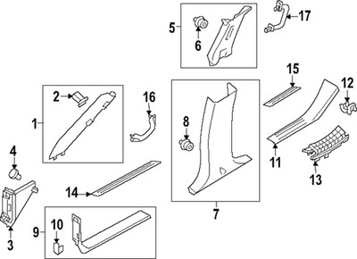 Genuine Nissan Body A-Pillar Trim Panel 76911-6JL0A