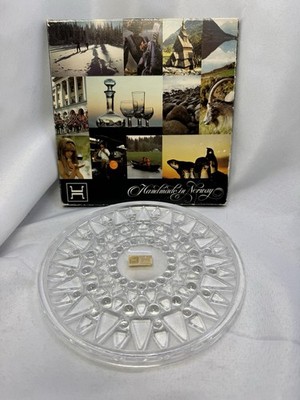 Vintage Hadeland Norway Sol Sun Full Lead Crystal Decor Trivet