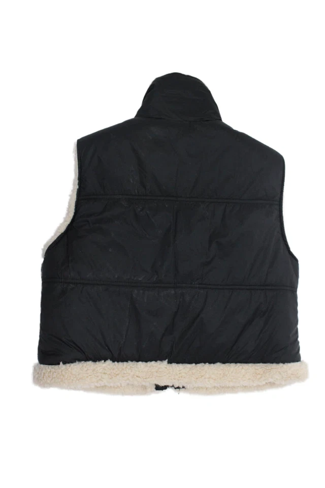 Zara Girls Faux Fur Sherpa Lined Full Zip Puffer Vest Black Size 9-10 - Image 2 of 4