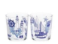 H&h Set 3 Lighthouse GläSer Aus Deko-Glas, 35 Cl