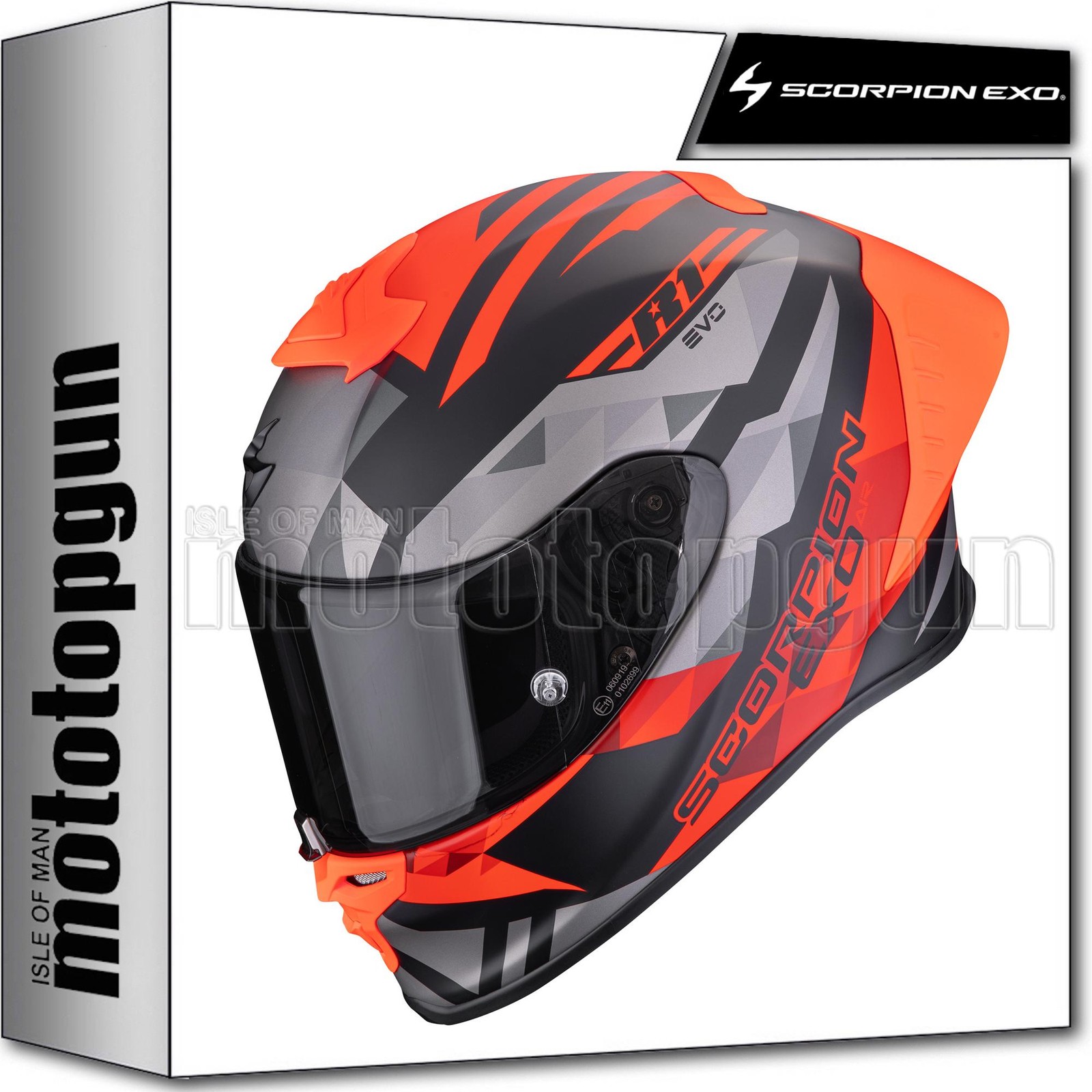Scorpion Integralhelm FÜR Motorrad EXO-R1 Evo Ii Air Valere Mattschwarz Rot L-image