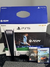 Sony PlayStation 5 825 GB White Disc Console with Controller Boxed And Games