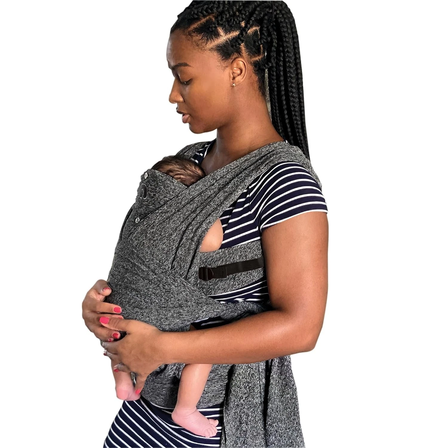ComfyFit Adjustable Baby Carrier 8-35lbs Heathered Gray Hybrid Carrier Newborn