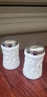 Milk Glass Salt Pepper Shakers Star Westmoreland? depression glass