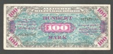 Germany 100 Mark 1944; VF+, P-197d, BNB-B607b2; Russian print; hyphen; AMC; WWII