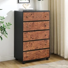 5 Drawer Dresser 46" Tall Chest Wood Organizer for Bedroom Living Room Oak