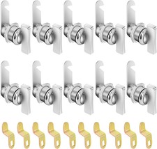 7/8" Thumb Cam Locks, 10Pcs Keyless Non-Locking Locks, Silver, Fits Cabinet, RV