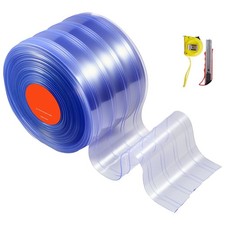 75ft x 8in Clear Ribbed PVC Strip Curtain Door