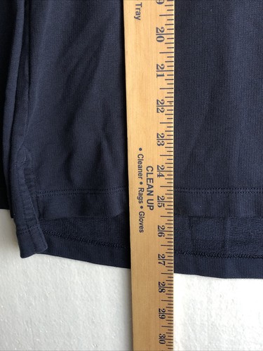 L.L. Bean Womens 1/4 Button Up Hoodie Pullover Sz Medium Cotton Navy - Picture 7 of 7