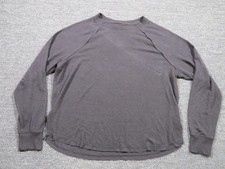 Lucky Brand Sweater Mens Medium Gray Raglan Crewneck Lightweight Pullover Knit